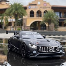 1:24 GT3 AMG 자동차 합금 자동차 모델 시뮬레이션 자동차 장식 컬렉션 선물 장난감 다이 캐스팅 모델 소년 장난감, 검정색