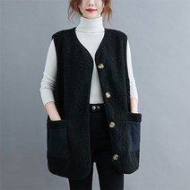 도니와 여성 루즈핏 뽀글이 조끼 덤블 베스트 율라ZA19