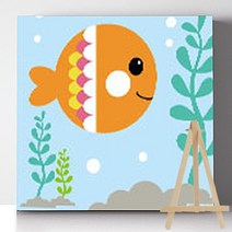 유쾌한컴퍼니 DIY유화그리기 세트 명화그리기 20X20, A-013오렌지물고기