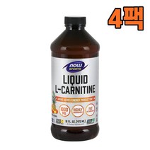 NOW Sports 나우스포츠 엘카르니틴 1000mg 리퀴드 트로피칼 473ml, 4팩