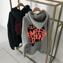 남녀공용 겨울 오버핏 기모 발포 나염 후드티 2컬러