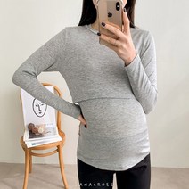 국내제작 임산부 기본 수유티셔츠 임부복 긴팔 수유복