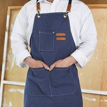꿀이상사 자연스러운 포켓 캔버스 앞치마, 전문가 네이비