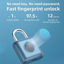 새로운 스마트 생체 인식 지문 도어 자물쇠 충전식 잠금 자물쇠 USB 키리스 빠른 해제, white