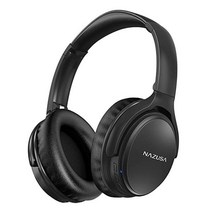블루투스 오버헤드 헤드폰 첨단 Bluetooth 52 탑재HIFI 고음 质NAZUSA 무선 오버 이어 헤드폰TypeC 급속 충전38시간 연속 재생초저 지연IPX5 방수CVC8 0, 블랙
