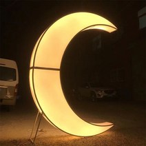사진 스튜디오 조명 소품 달조명 인테리어 카페 대형 조형물, 단색 옐로우 초승달