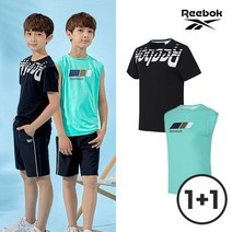 리복키즈 REEBOK NEW 리복키즈 주니어 반팔티셔츠 1+1 (블랙+그린)