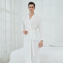 가운 사우나복 여성 얇은 가운 롱 커플 홈웨어 호텔 가운 남, 화이트와플(남여공용), XL(120-140근)
