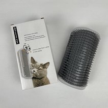 고양이 셀프 그루밍 브러쉬 대형 부착식 빗 캣닢 그루머, 다크그레이