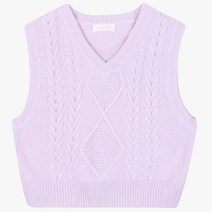 로엠걸즈 활동하기 좋은+레이어드 스웨터 조끼 라일락 아이보리