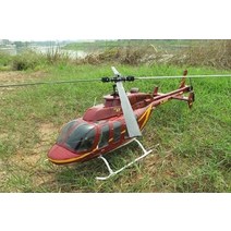 RC 헬기 드론 어른 조립 장난감 rc 헬리콥터 glassfiber 동체 470 크기 벨 407 길이 900mm 정확한 113 스케일 모델 키트 버전, 레드 골드