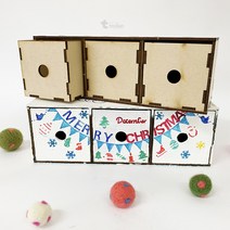 조립 우드 스텐실 화이트 서랍장 정사각 3단 미술 놀이 교구 초등학생 돌봄교실 DIY 만들기 키트