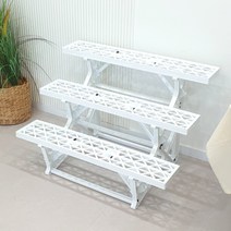 농사친구 인테리어 화분받침대 + 작업장갑 1set 플라스틱 화분 정리대 진열대 거실, 3단 진열대 + 작업장갑 1SET