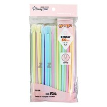 [KT알파쇼핑]플라스틱 빨대 일회용 빨대 슬러시 주스 스트로우 50p