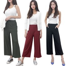 잘빠진 0074 스트라이프 와이드 쿨밴딩 팬츠