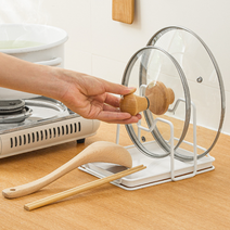 조리도구 받침대 냄비뚜껑 거치대 주방 정리대 국자 걸이, 블랙