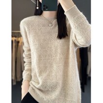 화사한 사계절 순수 울 스웨터 여성 라운드 넥 풀오버 단색 캐주얼 캐시미어