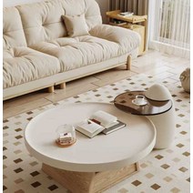 거실 원형 테이블 연예인 크림 미니 라운드 탁자, C