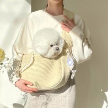 강아지 예쁜 숄더백 슬링백 소형견 중형견 이동가방 포대기 산책가방, M, 옐로우, 1개
