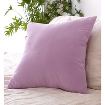 리드홈 바이오워싱 무지 쿠션커버+솜포함, 바이올렛