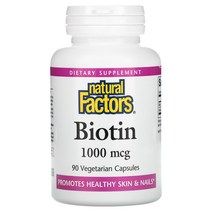 Natural Factors Biotin 네추럴팩터스 비오틴 1000mcg 90 캡슐, 1개, 기본
