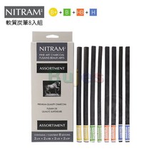 오리지널 캐나다 니트램 700333 스케치 숯불 바 숯 펜 8 개 B HB H 미술 용품, [01] 8 pcs