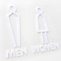 화장실표지판 탈의실 남자 여자 표시, 07. 무광화이트 남자, 여자 표지판 세트(2P)