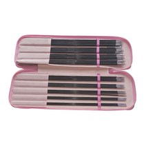 GHSHOP 37pcs 뜨개질 바늘 세트 양말 장갑 모자 및 스카프 2.0mm-6.0mm 크기에 대 한 9 크기 더블 지적 뜨개질 바늘, 검은 색, 금속