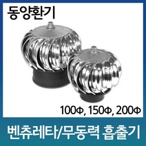 덕트 벤츄레이타 200mm 가스 배출기 벤츄레타 회전식 통풍기 무동력 흡출기