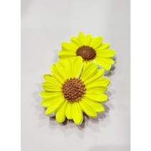 차량용 송풍구 해바라기 꽃 답례품 석고방향제세트, 베이비파우더