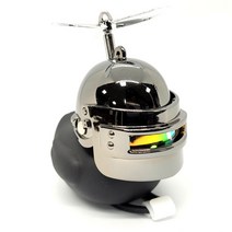 머스트해브템 LED 러버덕 라이트 자전거 오토바이 킥보드 필수품, 블랙, 헬리배틀덕(블랙)