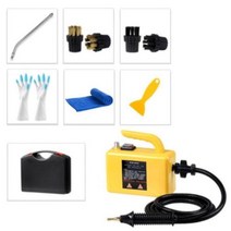 스팀 청소기 110V 220V 가정용 전기 2600W 휴대용 핸드 헬드 스티머 자동차 주방 브러시 청소 기계, yellow 1+EU+220V
