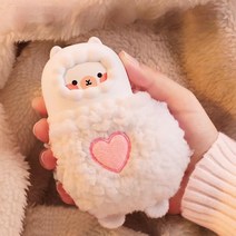 알파카 손난로 보조배터리 겸용 전기핫팩 크리스마스 선물, 화이트
