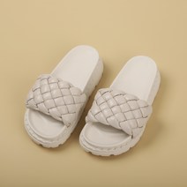 미즈슈즈 꽈배기짜임 키높이 통굽슬리퍼 2색