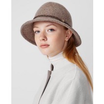 22FW [DAKS HAT]라이트 브라운 울혼방 체크라인 골드DD 로고 버킷햇 DBHE2F713W1