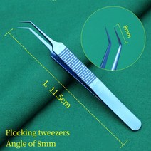 Fue-모발 이식 집게 모발 임플란트 트위저 티타늄 포셉, [03] Angle8mm