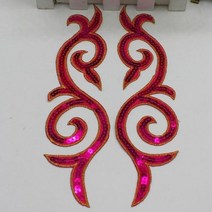 1 쌍 스팽글 꽃 아플리케 철 골드 자수 패치 미러 쌍 쇳조각 여러 가지 빛깔의 꽃, 푹샤