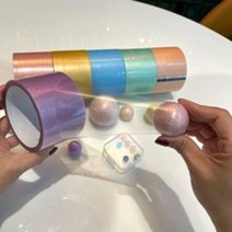 테이프볼 공 만들기 펄 끈끈이 찐득이 말랑이 장난감 4.8cm 6cm, 파랑, 4.8cm(블루)