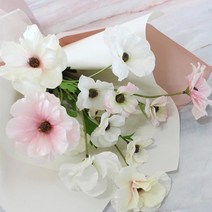여자지취방 러블리 공간 인테리어소품 조화 신혼부부 꽃장식 실내장식 예쁜꽃 포인트 인조화분, 크림 핑크