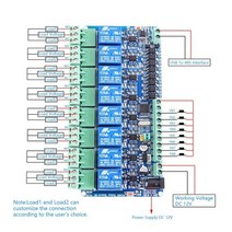 RS485 Modbus-RTU 릴레이 모듈 스위치 컨트롤러 12V 24V 1CH 2CH 3CH 4CH 6CH 8CH TTL 통신 AT 명령, [07] 12V 8CH