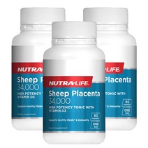 뉴트라라이프(Nutra-Life) 뉴트라라이프 양태반 34000 + 비타민D 60캡슐 X 3개, 180캡슐, 1세트