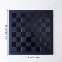 8x8 그리드 미세 인쇄 체스 판 PVC 국제 체스 바둑판 매트 재미있는 가족 연동 전략 게임, 51 cm-dark blue