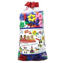 국민교육사 뉴꼬마 천재블록 304pcs / 비닐백형 / 사각십자블럭