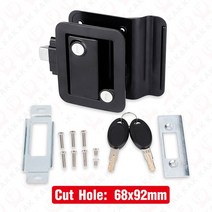 캠핑카 부품 KAK Camper 자동차 항목 도어 잠금 핸들 키 보안 키트 도난 방지 RV 트레일러 장치 Deadbolt 하드웨어로 교체 카라반 호환, 3.Black