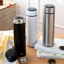 액센 SK100 [1+1] 온도표시 LED 텀블러, 블랙+블랙