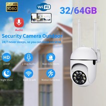 CCTV 2.4G WiFi CCTV IP 태양 전지 패널 보안 카메라 야간 투시경 2MP 1080P HD 360 회전 무선 야외, 03 US With 64GB_02 미국 플러그
