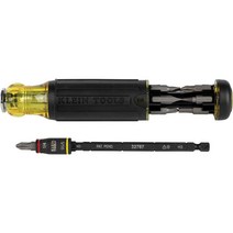 클라인툴스 Klein Tools 32304 스크루 드라이버 플립 소켓이 있는 14 in 1 조절 가능한 HVAC 너트 및 비트 충격 등급, Screwdriver + Thermometer Yell
