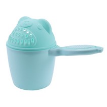 6개월 아기 욕조 귀여운 만화 목욕 모자 토들 샴푸 컵 목욕 베일러 샤워 숟가락 세척, 초록