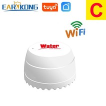 누수탐지기 수도 배수 감지기 검출기 wifi 누수 누수 누수 센서 스마트 홈 알람 tuyasmart 스마트 라이프 앱 홍수 경고 오버플로 보안, c, 1개