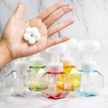 꽃모양 거품 플라워 버블 디스펜서 300ml 꽃거품 핸드워시 플라워폼 손세정제 리필 거품용기, 꽃모양 거품 디스펜서-투명
